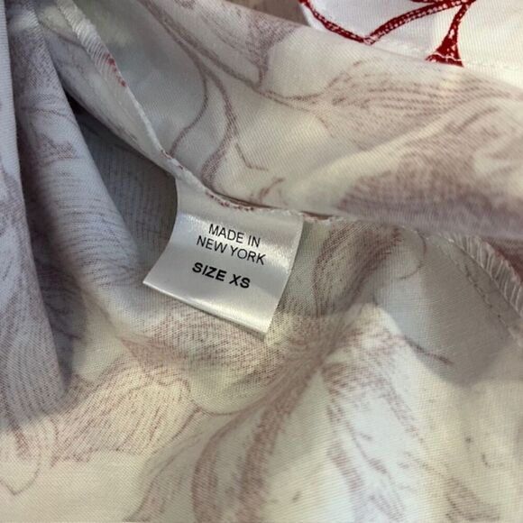 Petersyn Lilah Dress in Perth Long Puff Sleeve Zip Back Mini Red White Size XS - Picture 9 of 15